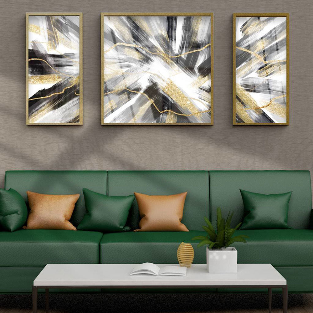 Abstract gold canvas wall art – view 3