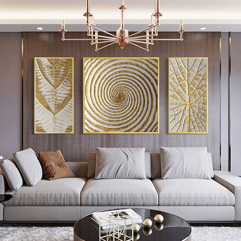 Abstract gold canvas wall art