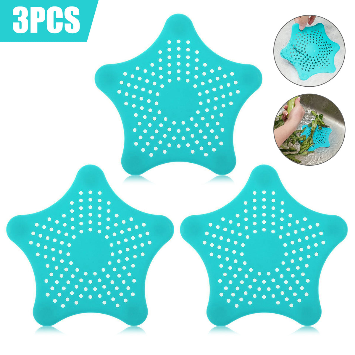 Starfish Silicone Drain Hair Catchers – Set of 3 – view 11