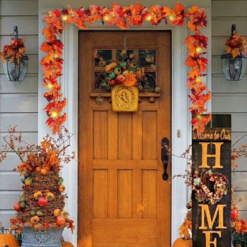 Maple leaf LED garland – view 8