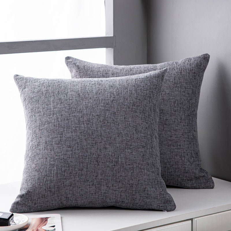 Textured linen cushion cover (45x45cm) in Dark Grey marl weave