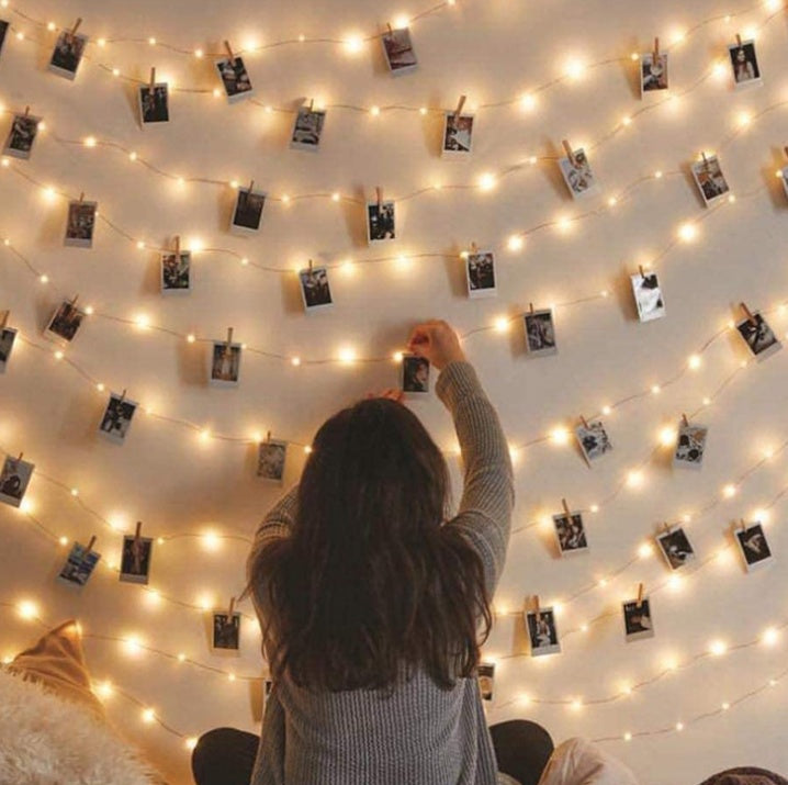 Photo clip fairy lights in 10 m, 100 leds, 5 m, 50 leds