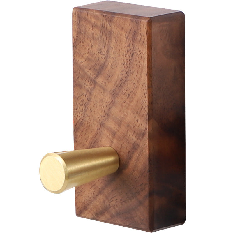 Walnut and brass wall hook, view 3
