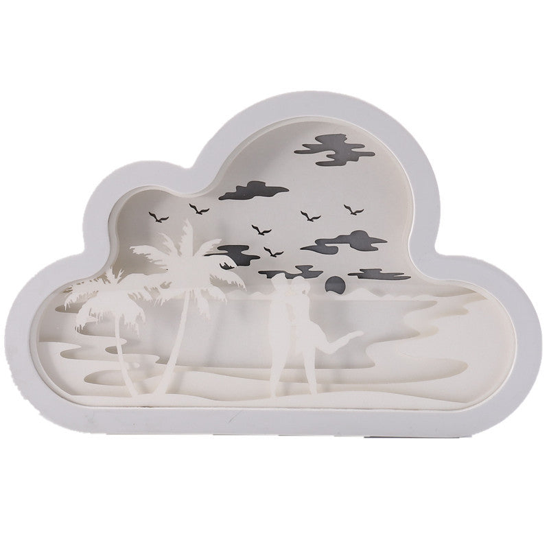 Cloud paper carving night light – view 2