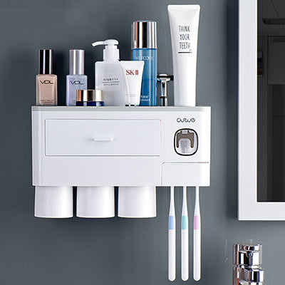 Magnetic Toothbrush Holder with Toothpaste Squeezer – view 4