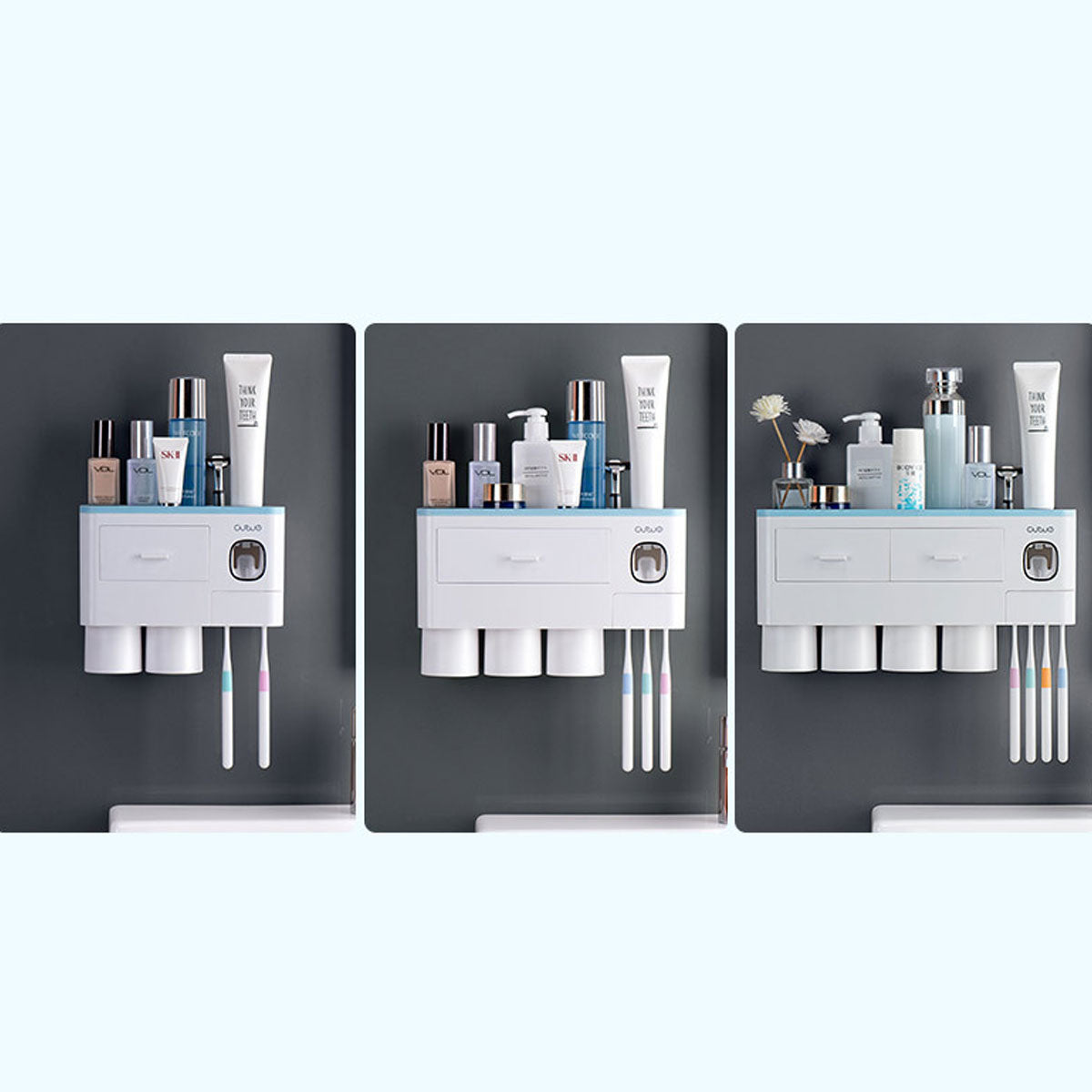 Magnetic Toothbrush Holder with Toothpaste Squeezer – view 8