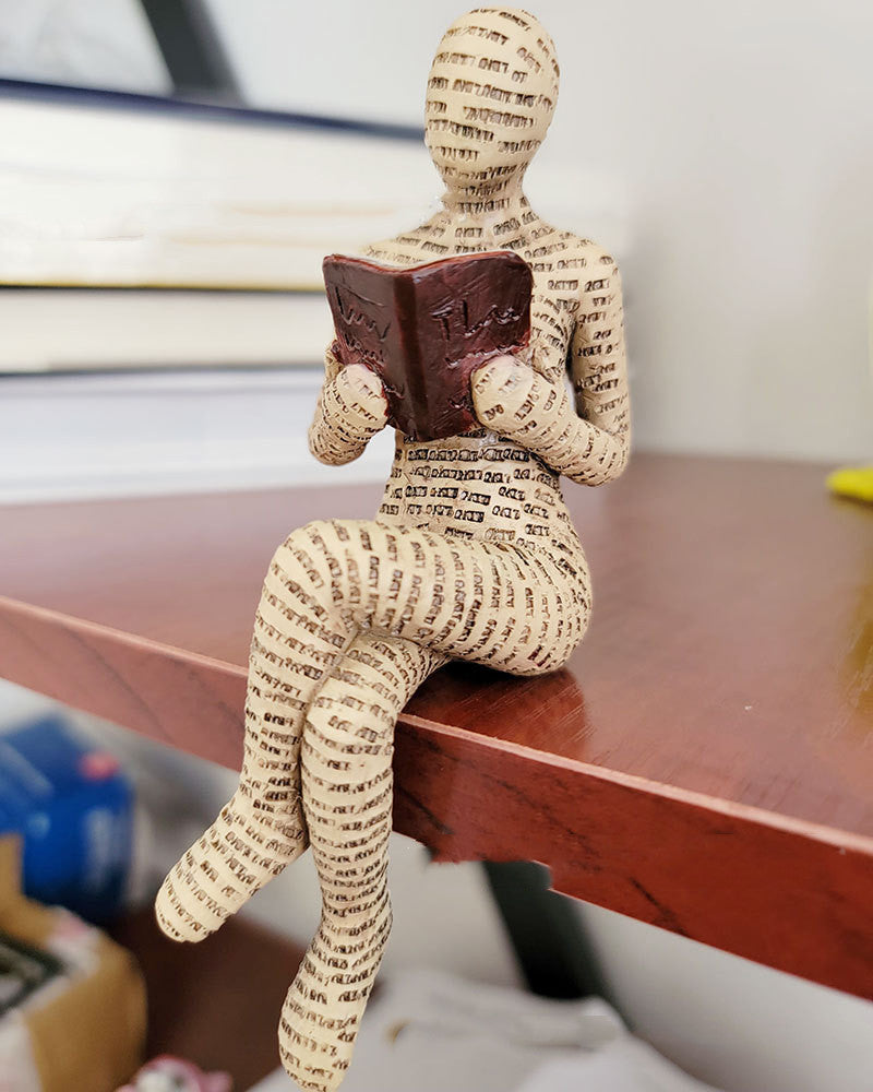 Reading woman resin statue in Style C