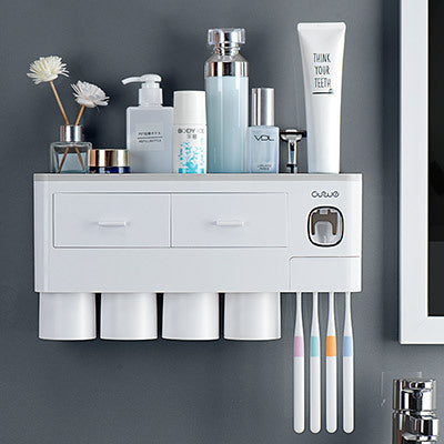 Magnetic Toothbrush Holder with Toothpaste Squeezer – view 3