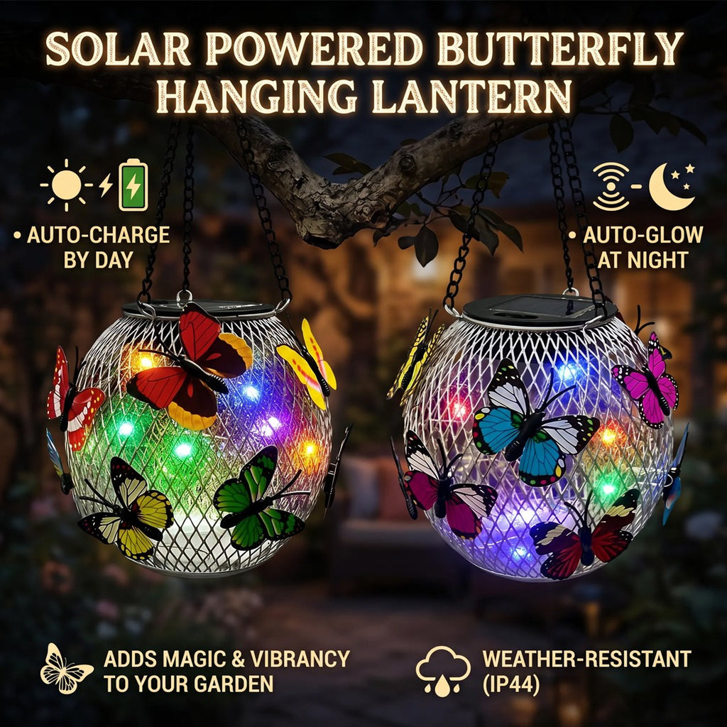 Solar butterfly orb lights