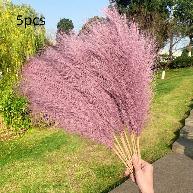 Artificial pampas grass bouquet in Style F, 5 pack