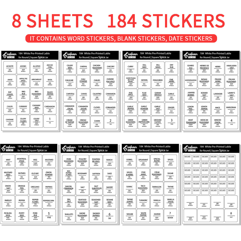 Waterproof Pantry Labels – 184 Labels – view 4
