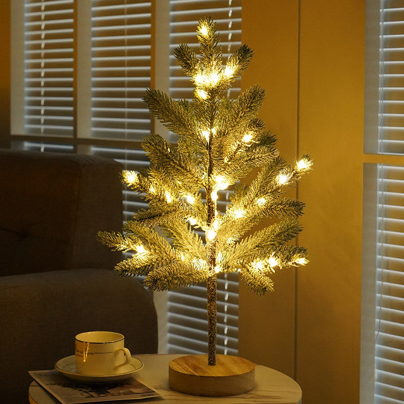 Frosted pine Christmas tree lamp, view 3