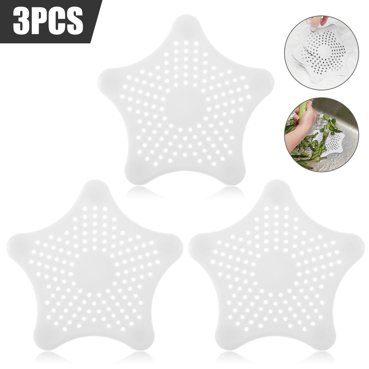 Starfish Silicone Drain Hair Catchers – Set of 3 – view 13