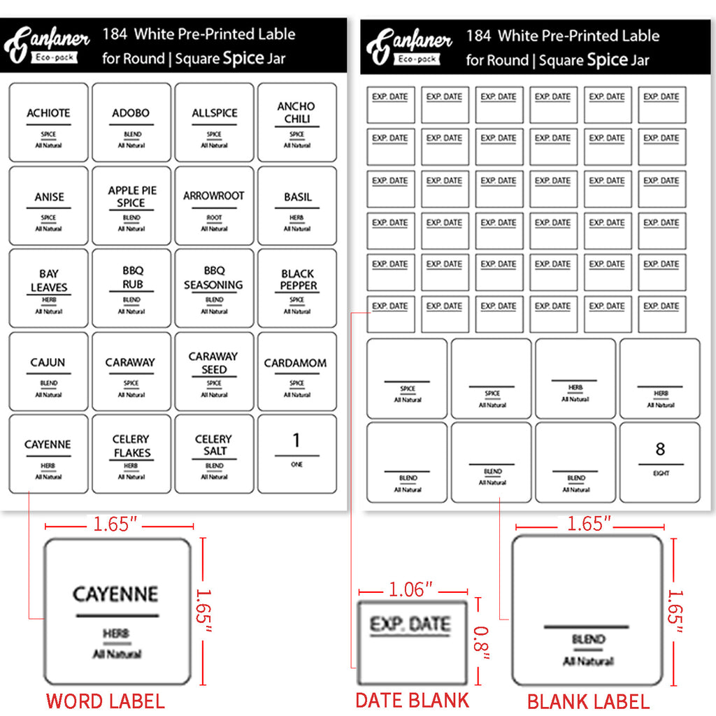Waterproof Pantry Labels – 184 Labels – view 2