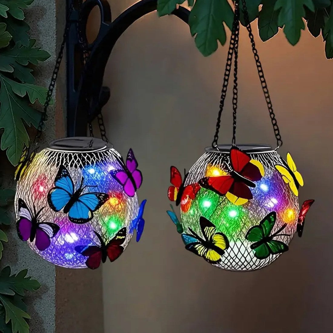 Solar butterfly orb lights – multicolour