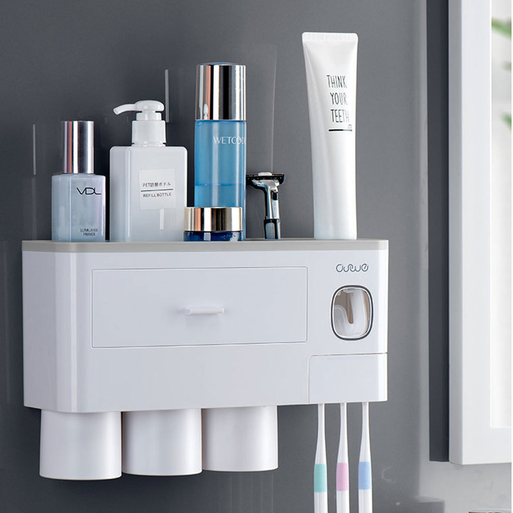 Magnetic Toothbrush Holder with Toothpaste Squeezer – view 2
