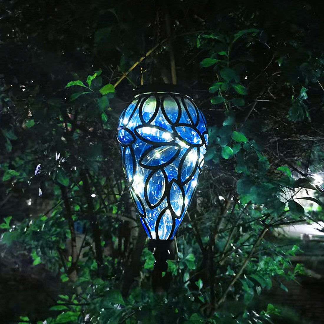 Teardrop solar hanging lantern – view 2
