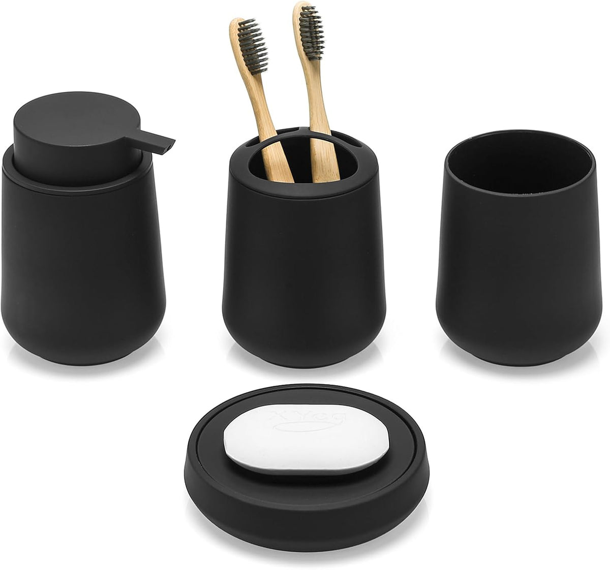 Matte Bathroom Accessories – Soap Dish, Dispenser & Tumbler – main image