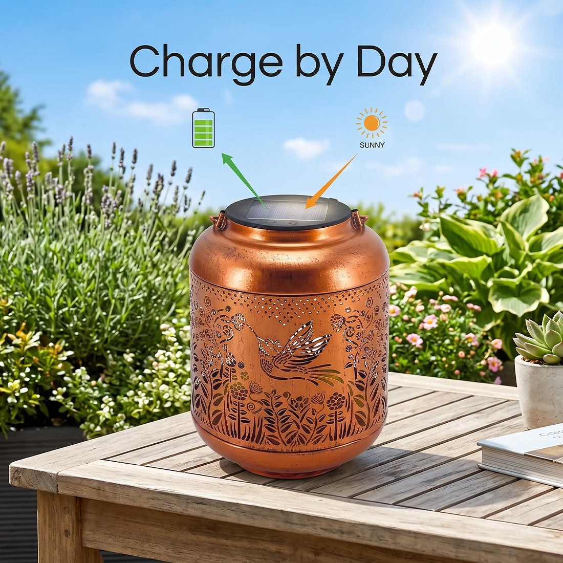 Hummingbird solar lantern – view 6