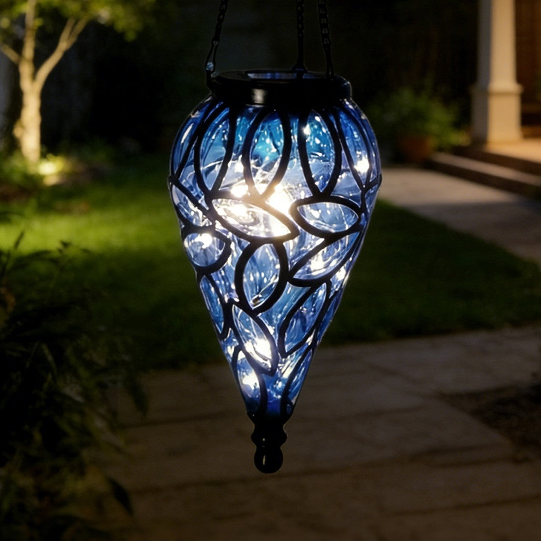 Teardrop solar hanging lantern – view 5