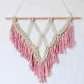 Handmade boho macramé wall hanging in 40 x 50 cm, pink