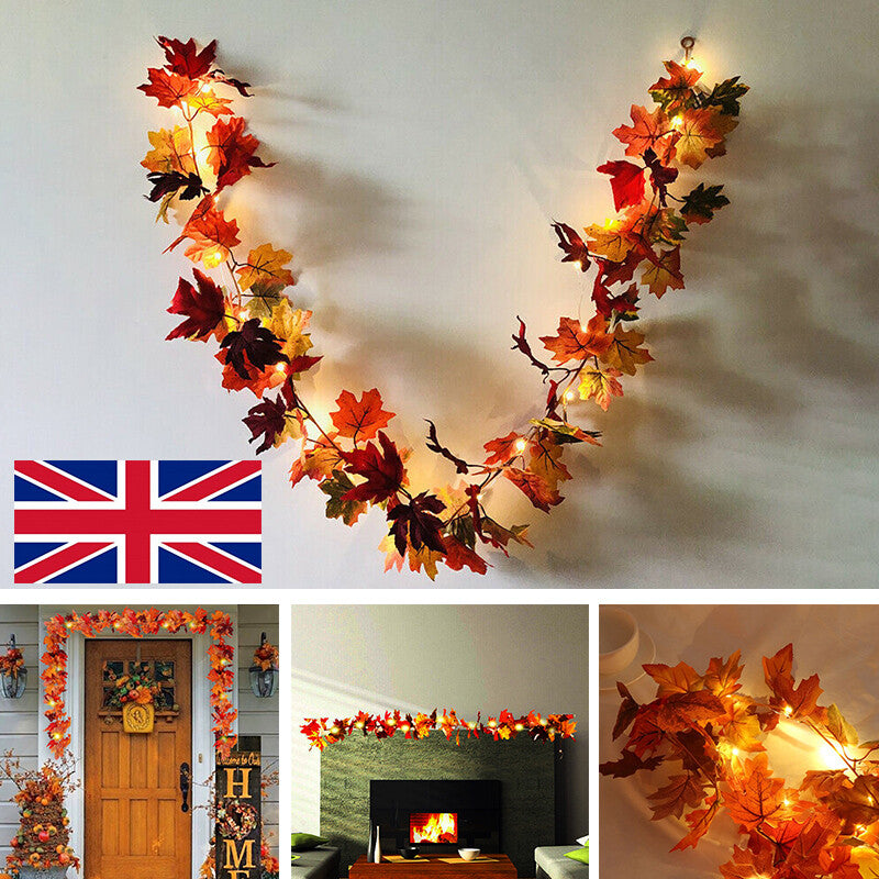 Maple leaf LED garland – view 7
