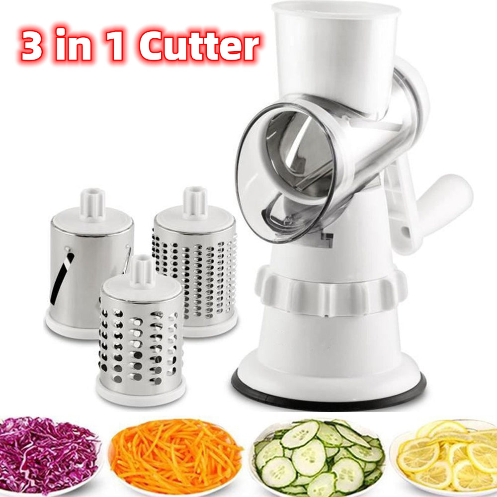 3-in-1 Rotary Vegetable Slicer, Shredder & Grater – main image