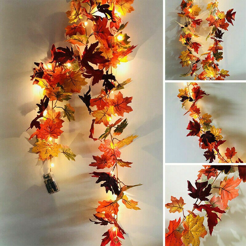 Maple leaf LED garland – view 10
