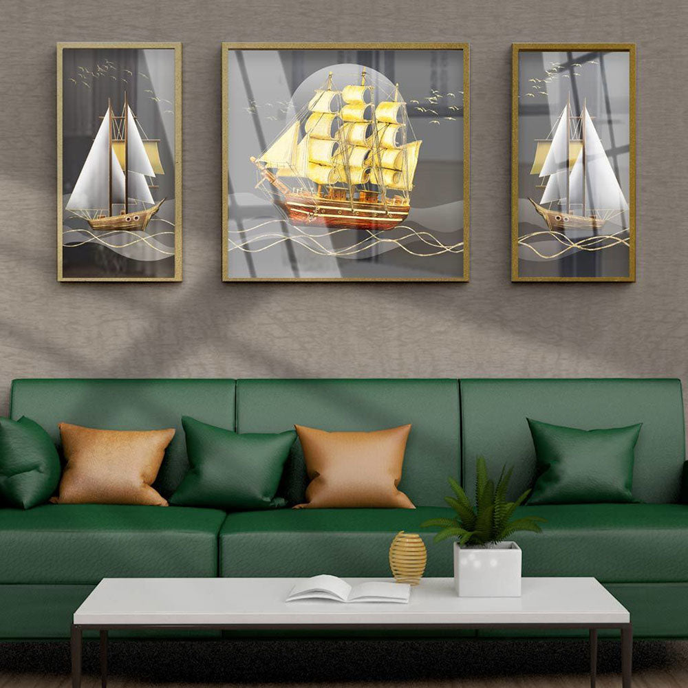 Abstract gold canvas wall art – view 4
