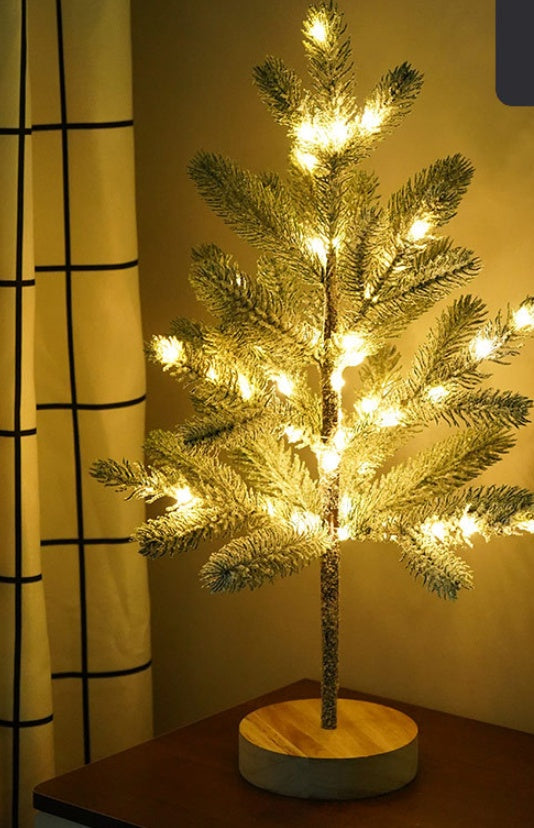 Frosted pine Christmas tree lamp, view 5