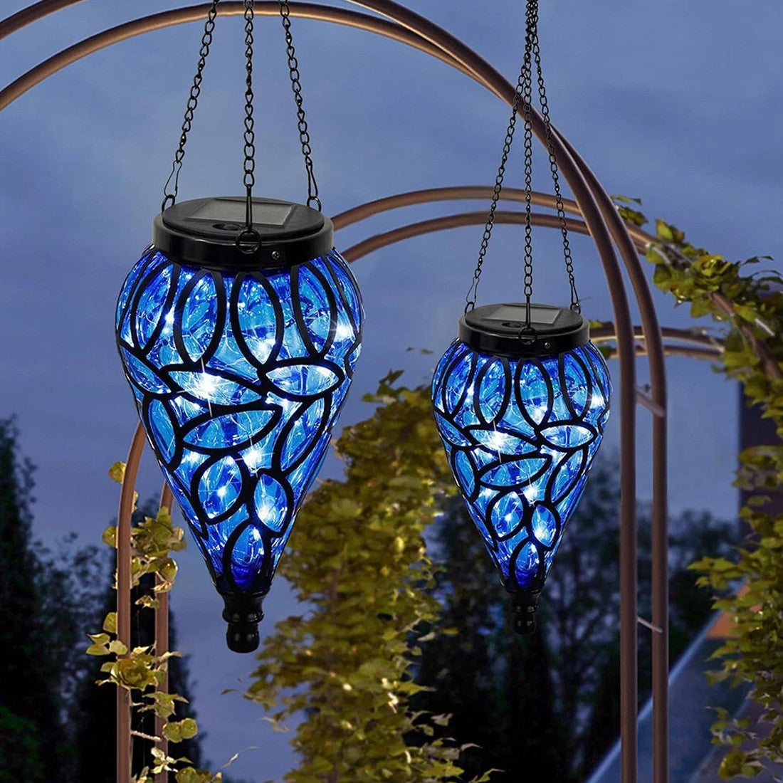 Teardrop solar hanging lantern – view 3