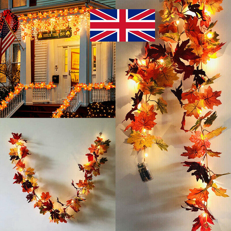 Maple leaf LED garland – view 4