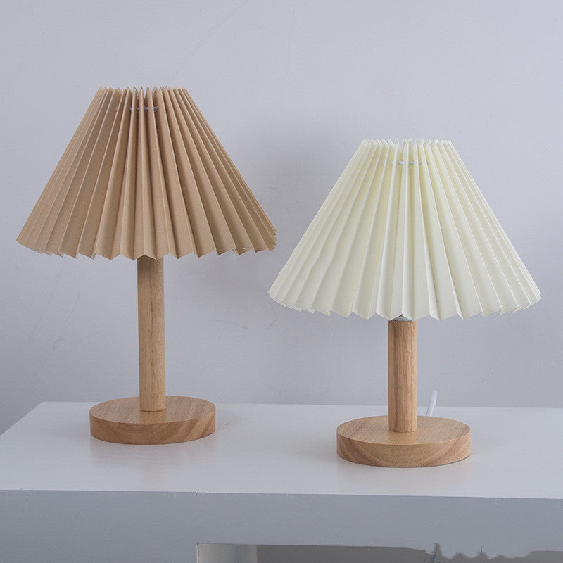 Pleated wood USB table lamp – view 4