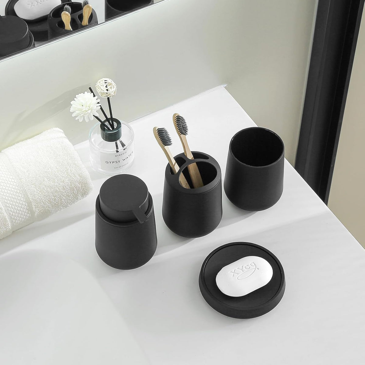 Matte Bathroom Accessories – Soap Dish, Dispenser & Tumbler – view 5