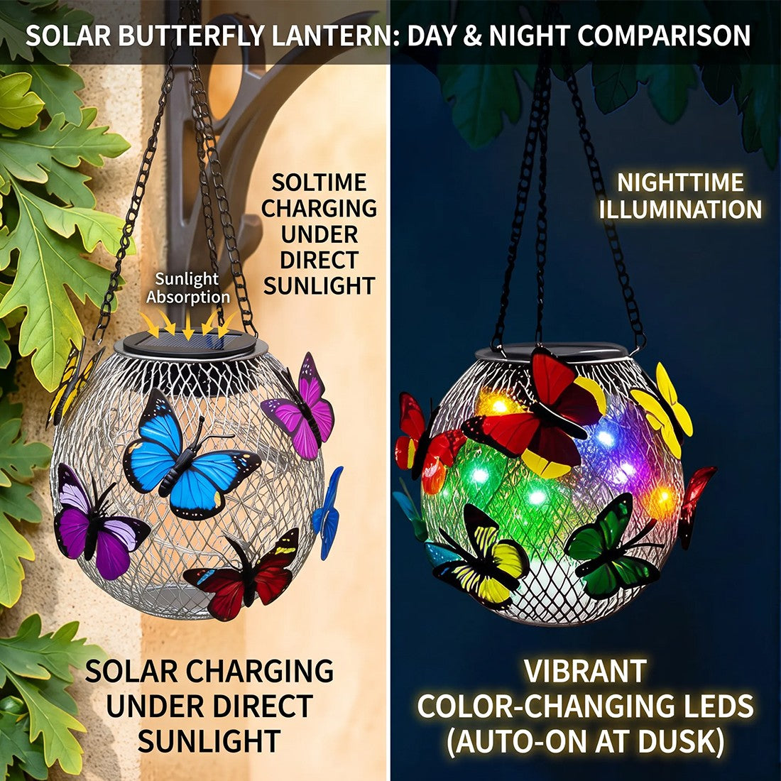 Solar butterfly orb lights – view 7