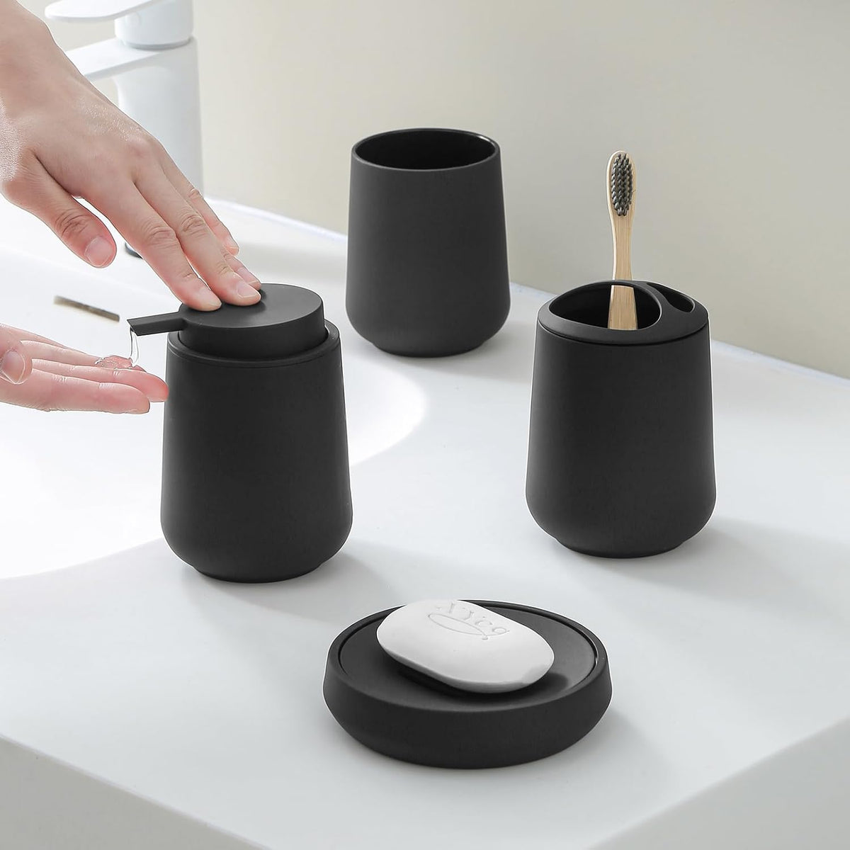Matte Bathroom Accessories – Soap Dish, Dispenser & Tumbler – view 4