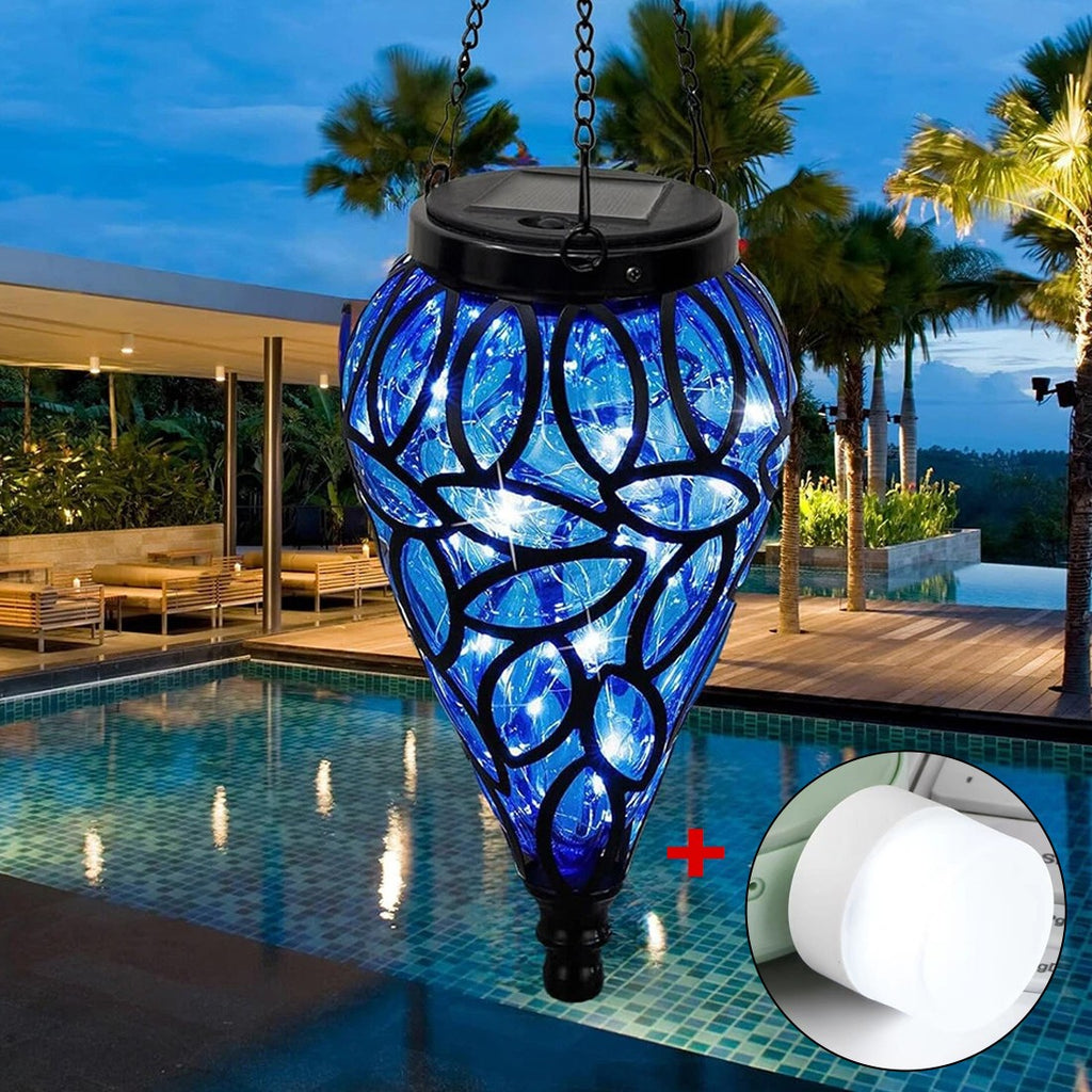 Teardrop solar hanging lantern – view 8