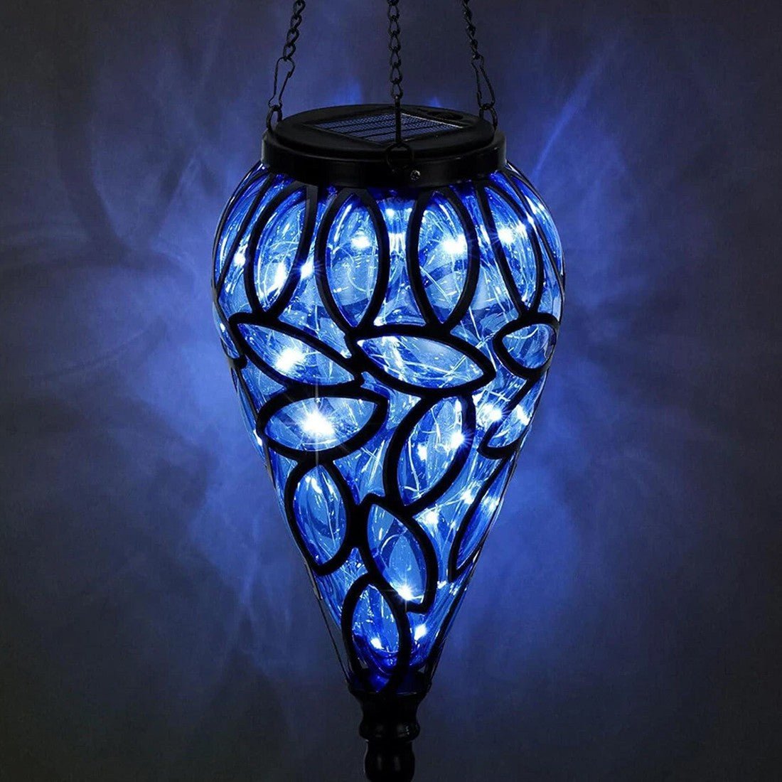 Teardrop solar hanging lantern – view 4