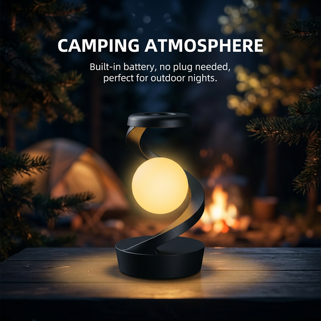 Spiral LED table lamp – view 2