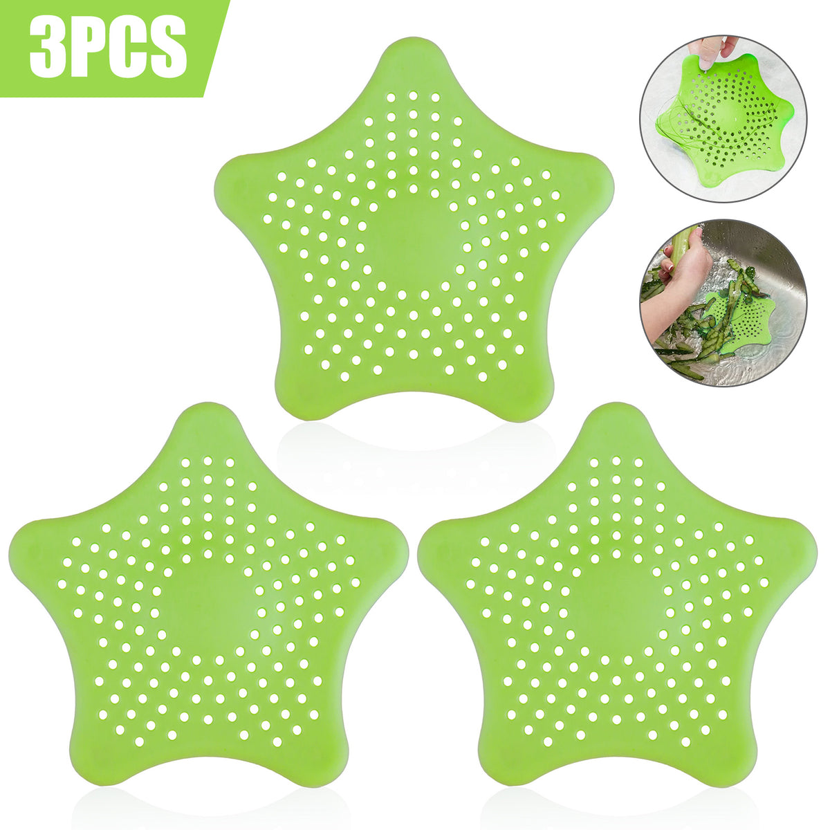 Starfish Silicone Drain Hair Catchers – Set of 3 – view 12