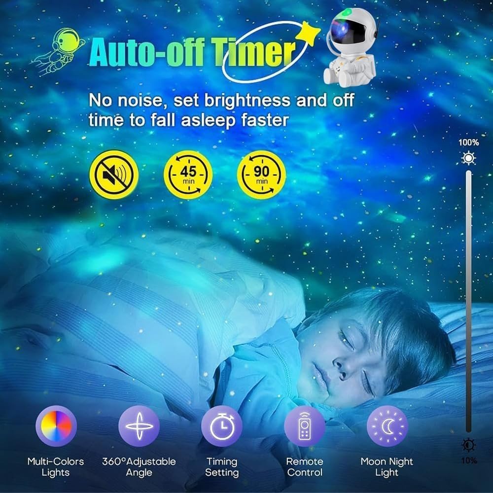 Astronaut Galaxy Star Projector – Remote & Timer - Lumora