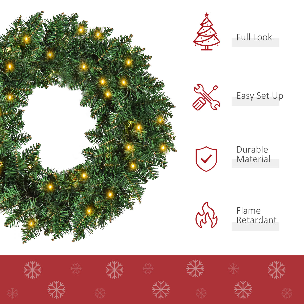 Pre-lit Christmas wreath – view 3