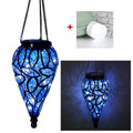 Teardrop solar hanging lantern – blue