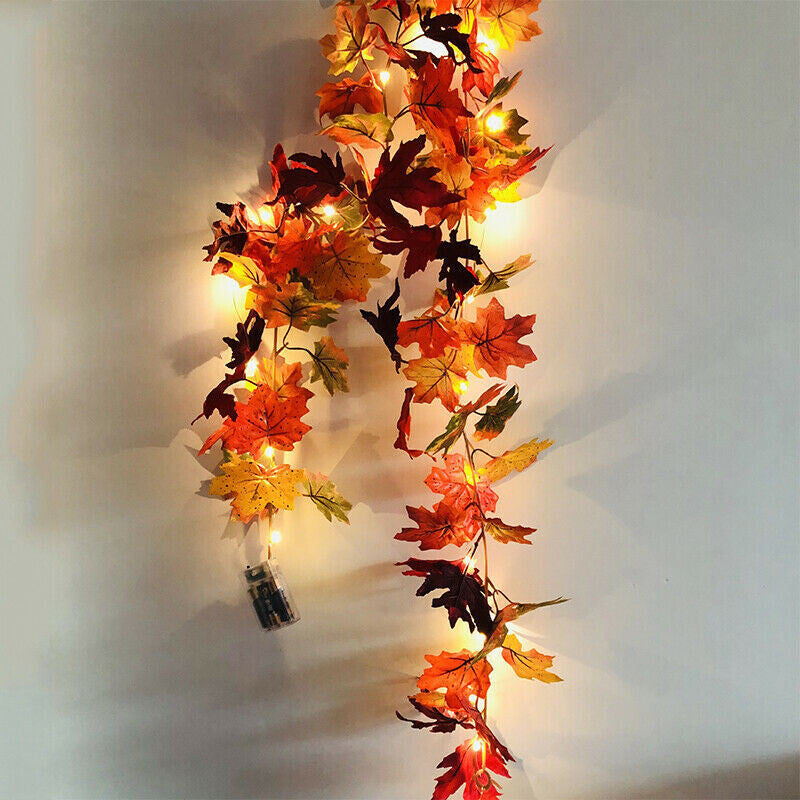 Maple leaf LED garland – view 9