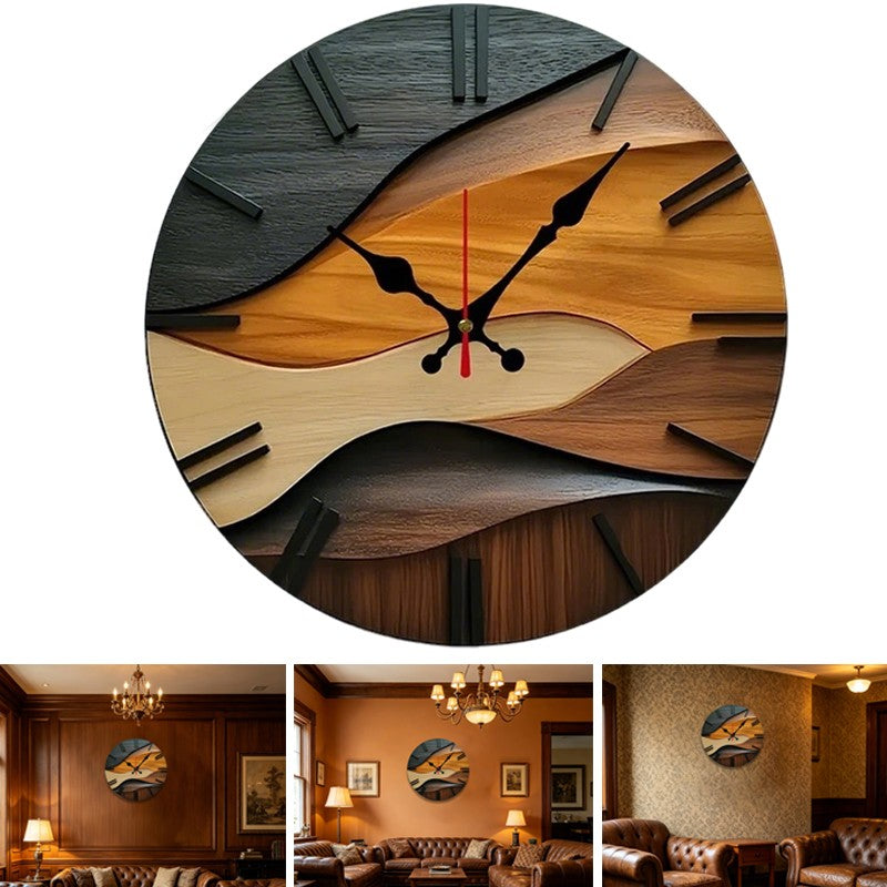 Nordic wooden silent wall clock – view 2