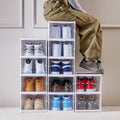 Stackable shoe boxes strong enough to sit on