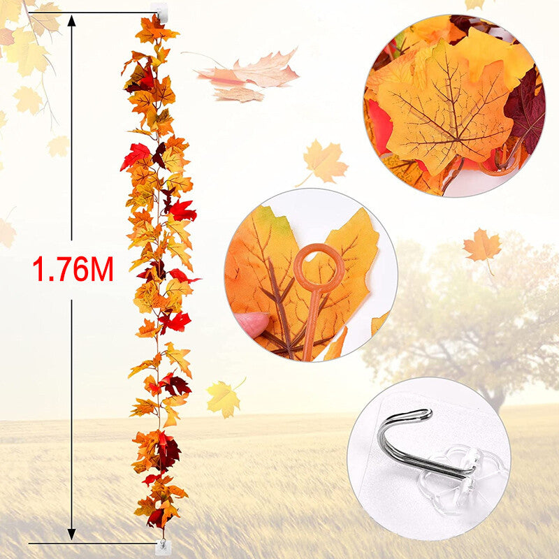 Maple leaf LED garland – view 2