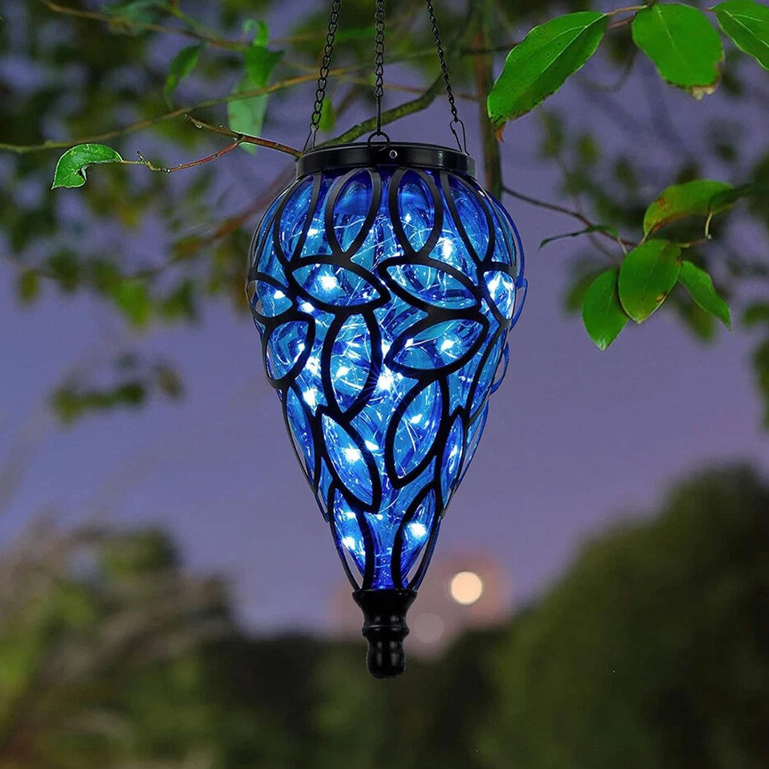 Teardrop solar hanging lantern – view 9
