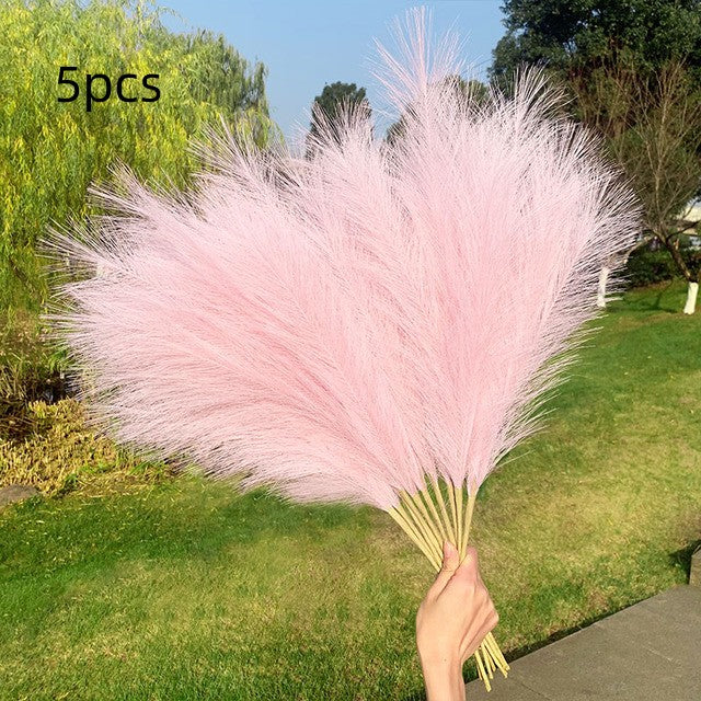Artificial pampas grass bouquet in Style E, 5 pack