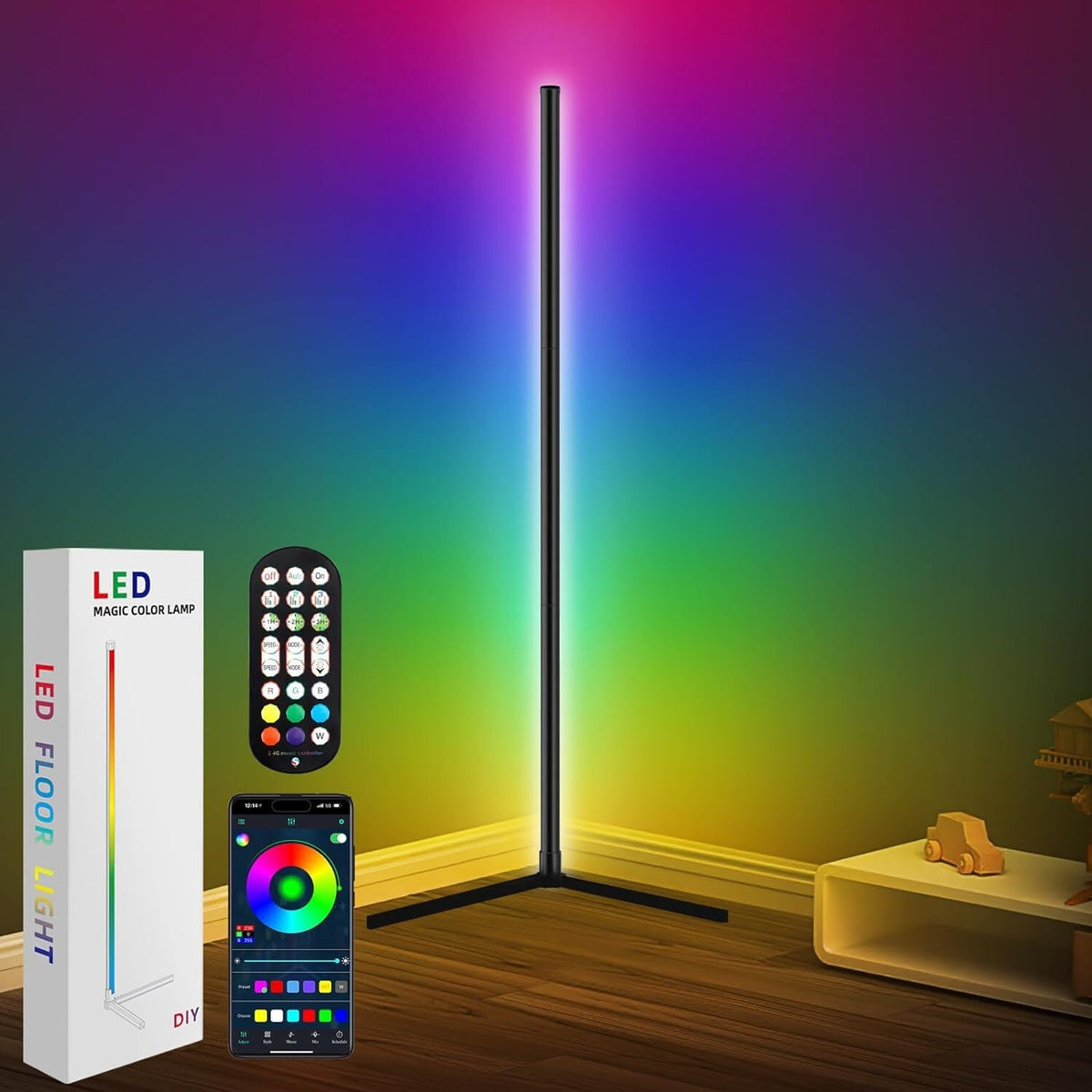 RGB corner floor lamp – view 3